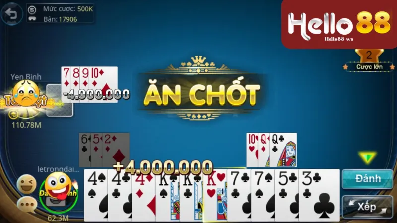 Phỏm Tá Lả Hello88 - Hướng Dẫn Cách Chơi Phỏm Tá Lả Hello88 3 Trải nghiệm chơi phỏm tá lả trên Hello88